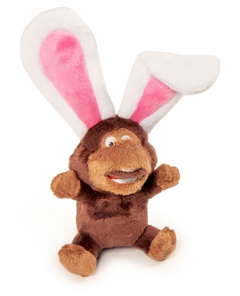 goDog Flips Monkey-Rabbit Silent Squeak Plush Dog Toy, Chew Guard Technology - Brown, Large - Image 3